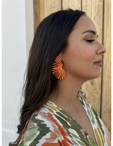 PENDIENTES ÁFRICA NARANJA