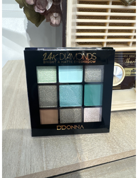PALETA DE SOMBRAS DIAMONDS BRIGHY & MATTE VERDE AGUA