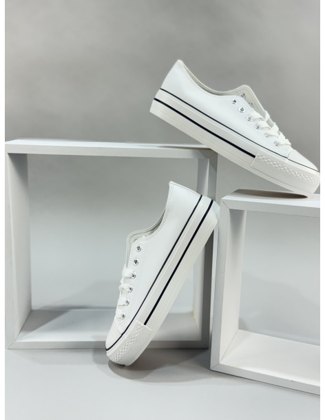 ZAPATILLA BÁSICA POLIPIEL BLANCA