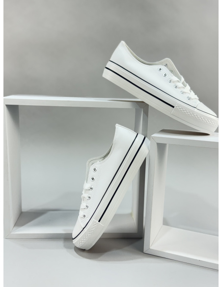 ZAPATILLA BÁSICA POLIPIEL BLANCA