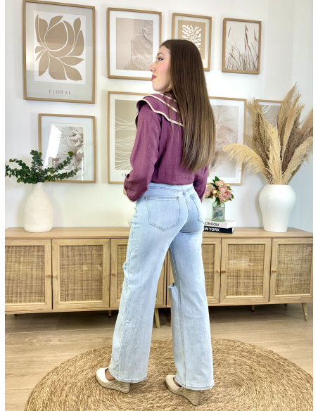 JEANS WIDE LEG ROTOS