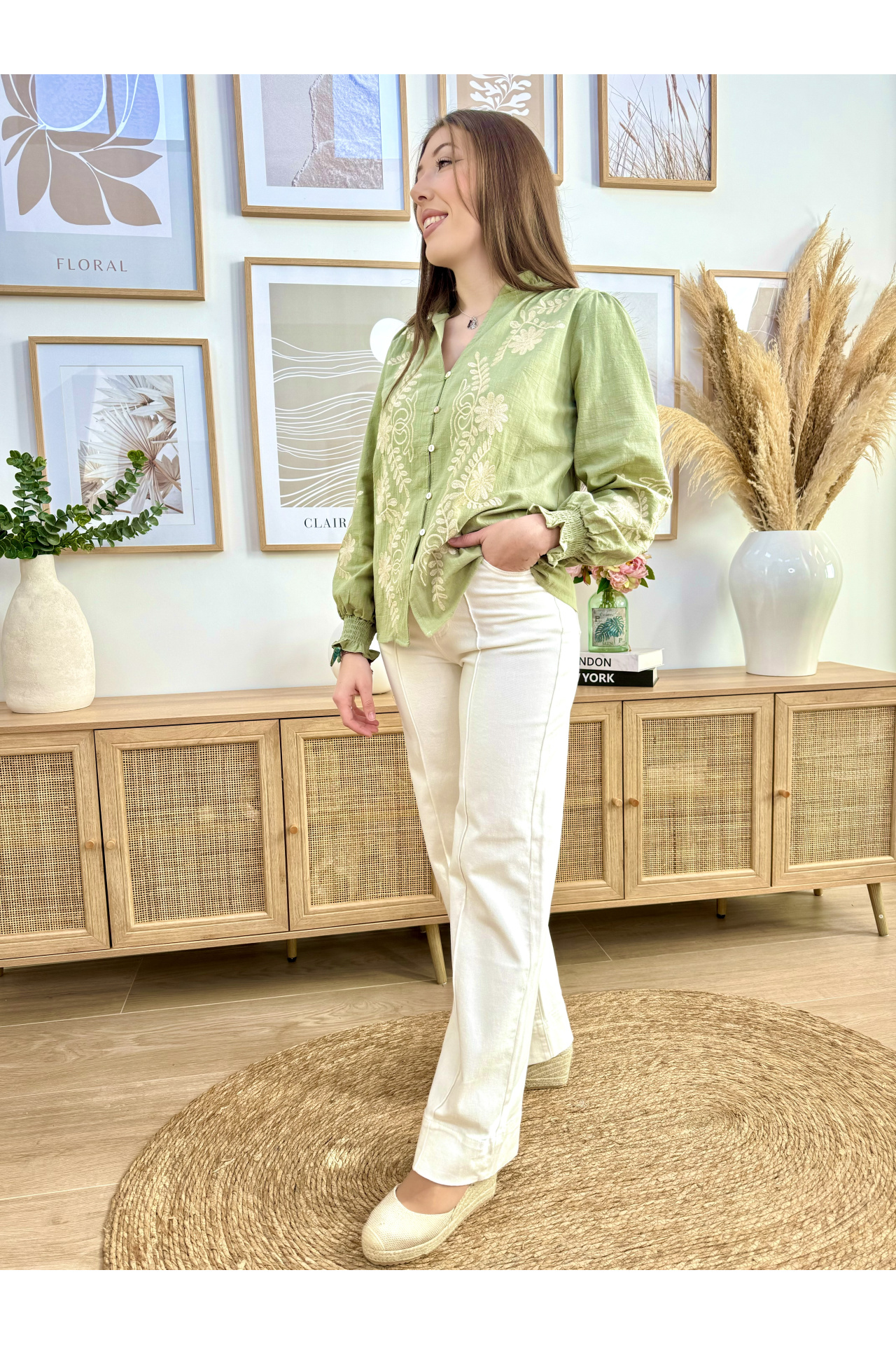 JEANS PESPUNTE VUELTA BLANCO