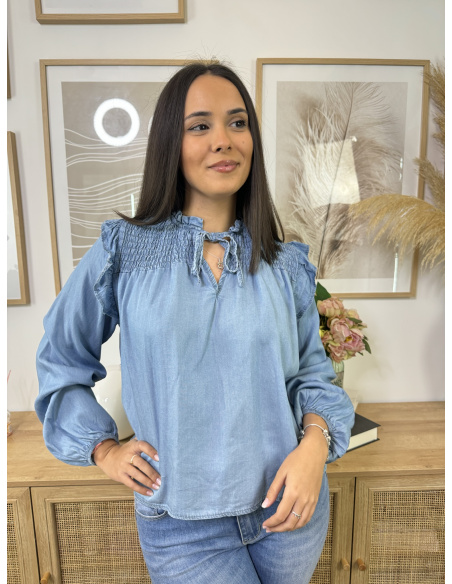 BLUSA DENIM NIDO DE ABEJA