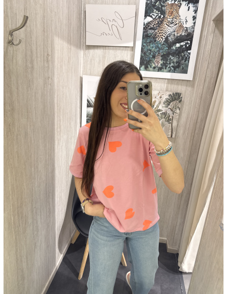 CAMISETA MANGA CORTA CORAZONES