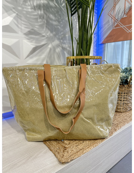 BOLSO PLAYA GRANDE LISO PURPURINA