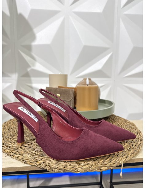 ZAPATO TACÓN ANTE VINO