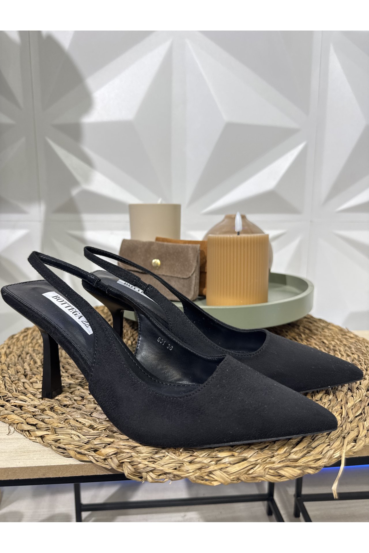 ZAPATO TACÓN ANTE NEGRO