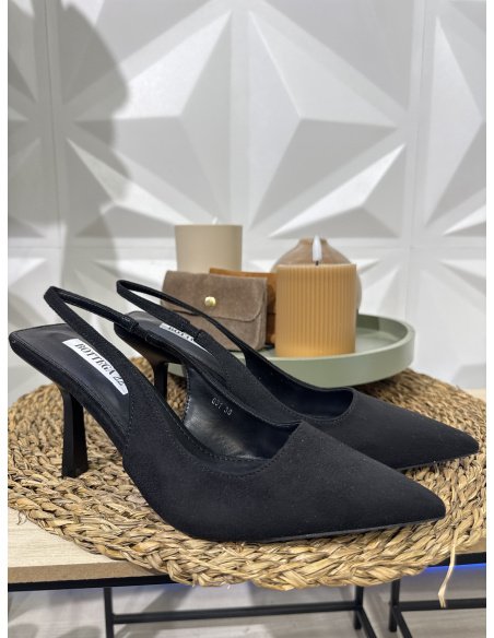 ZAPATO TACÓN ANTE NEGRO