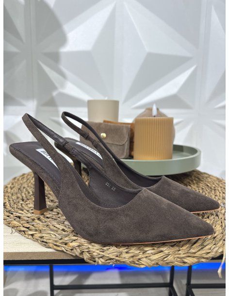 ZAPATO TACÓN ANTE MARRÓN