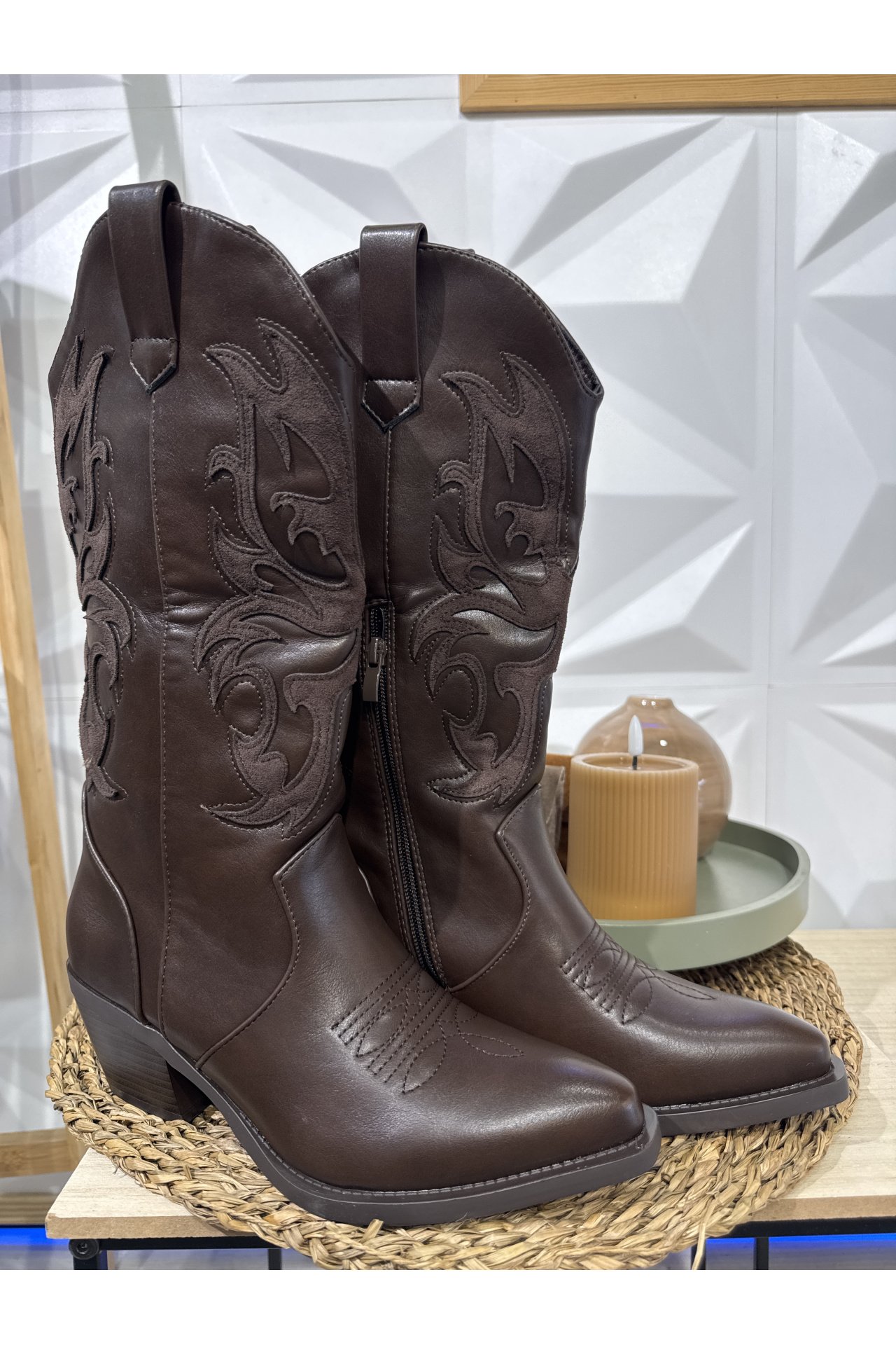 BOTA COWBOY MARRÓN OSCURO
