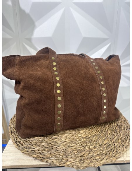 BOLSO HOMBRO TACHUELAS PIEL