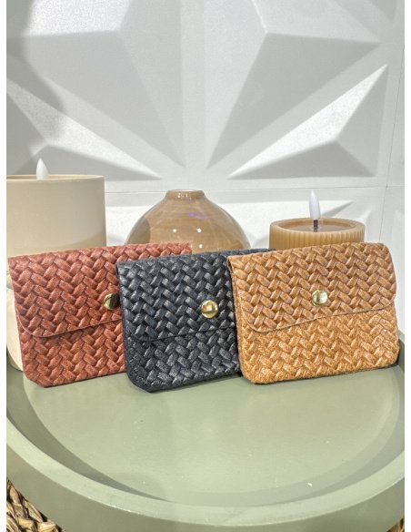 MONEDERO PEQUEÑO TRENZA PIEL