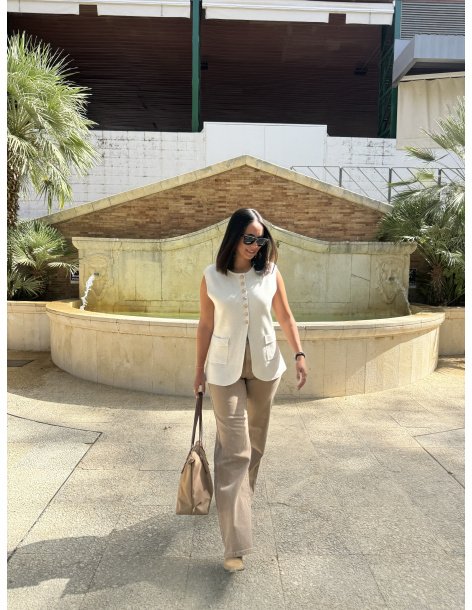 JEANS WIDE LEG BÁSICO CAMEL