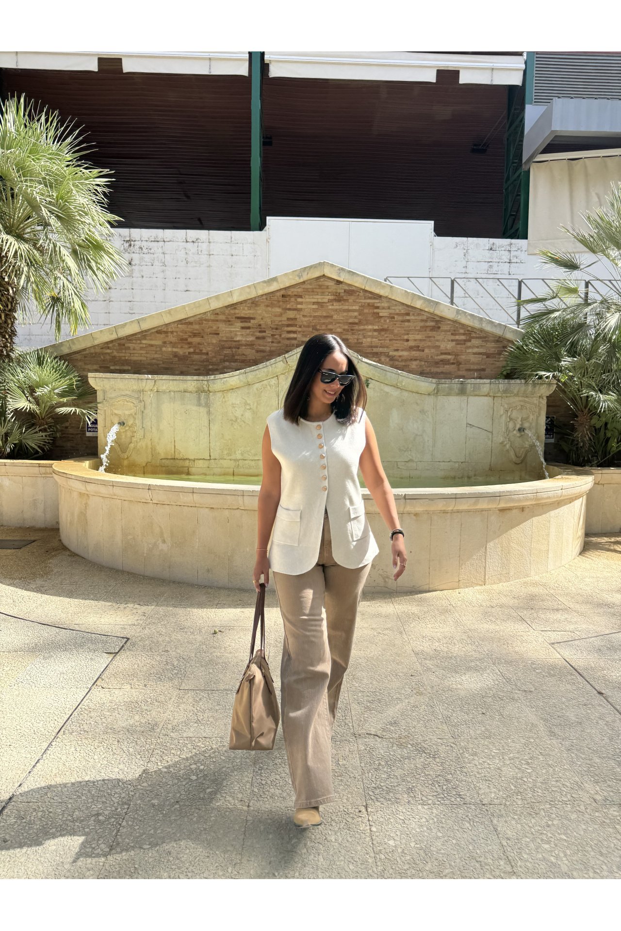 JEANS WIDE LEG BÁSICO CAMEL
