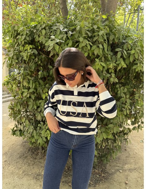 SUDADERA RAYAS USA