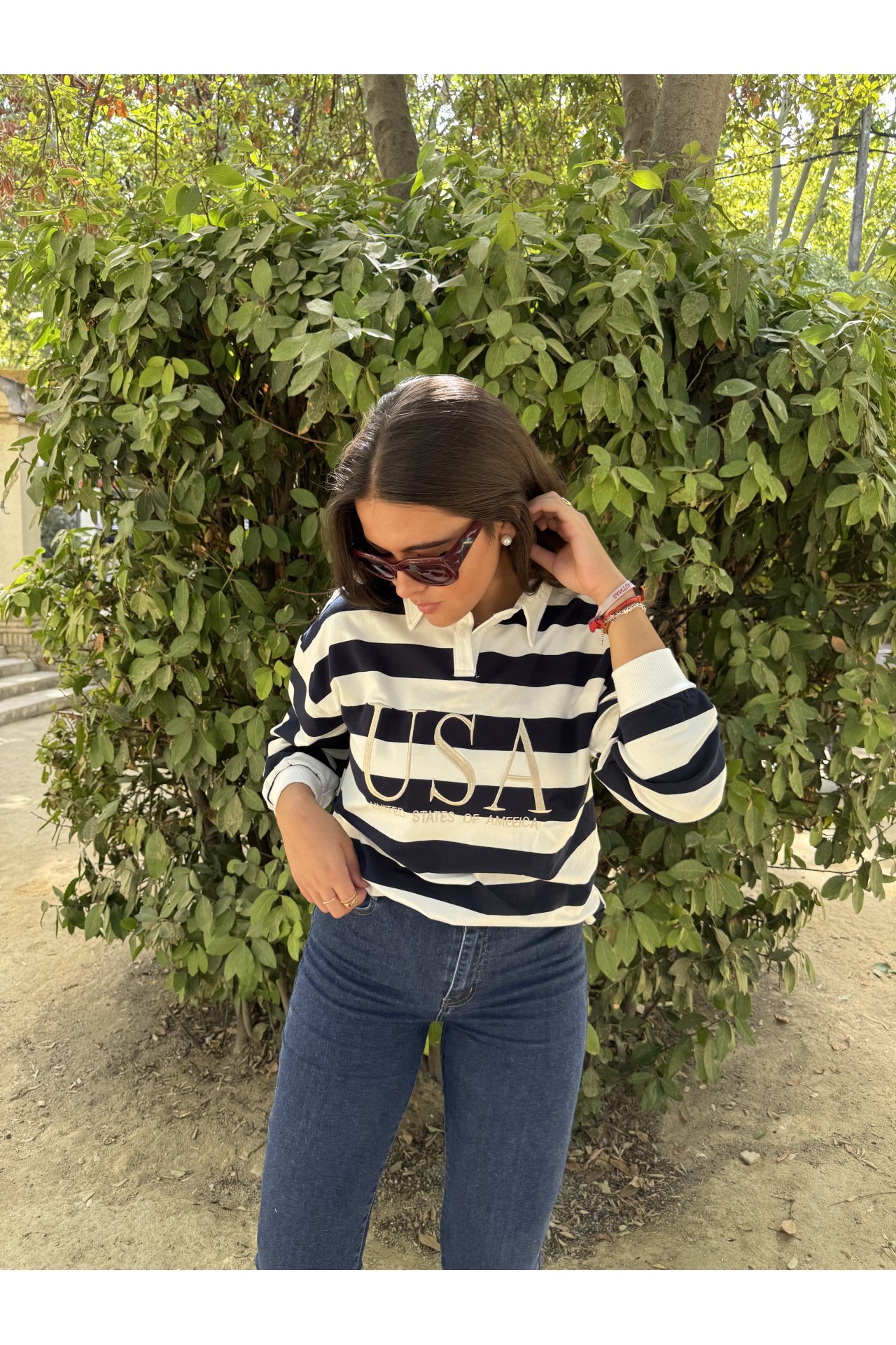 SUDADERA RAYAS USA