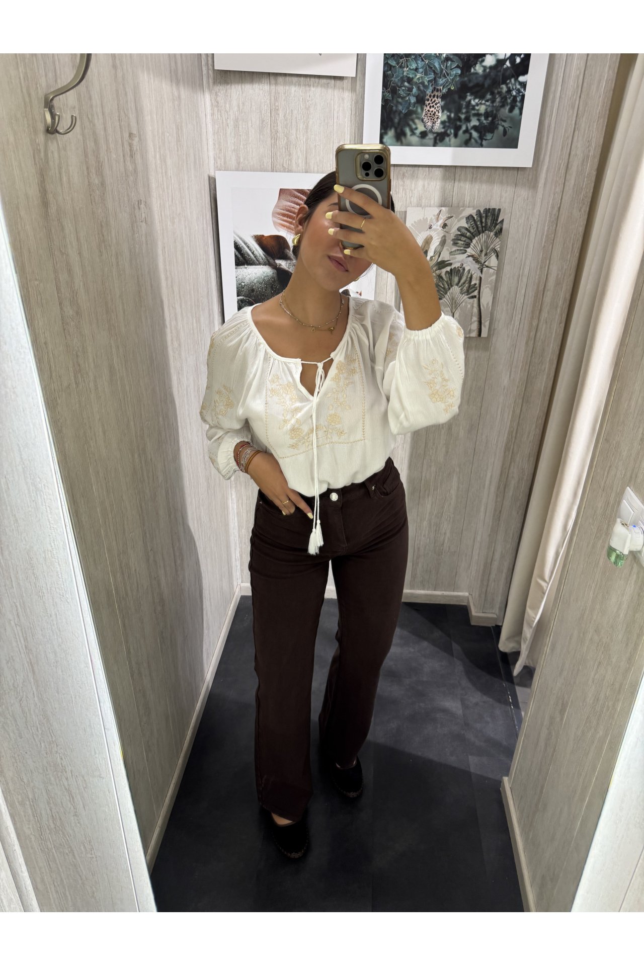 JEANS WIDE LEG BÁSICO MARRÓN