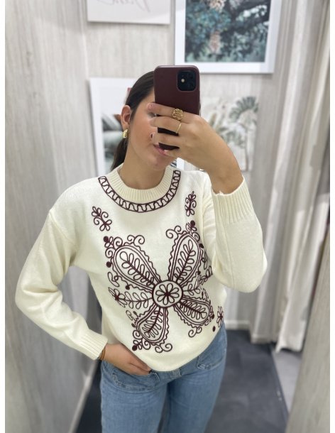 JERSEY BÁSICO BORDADO FLORES 2