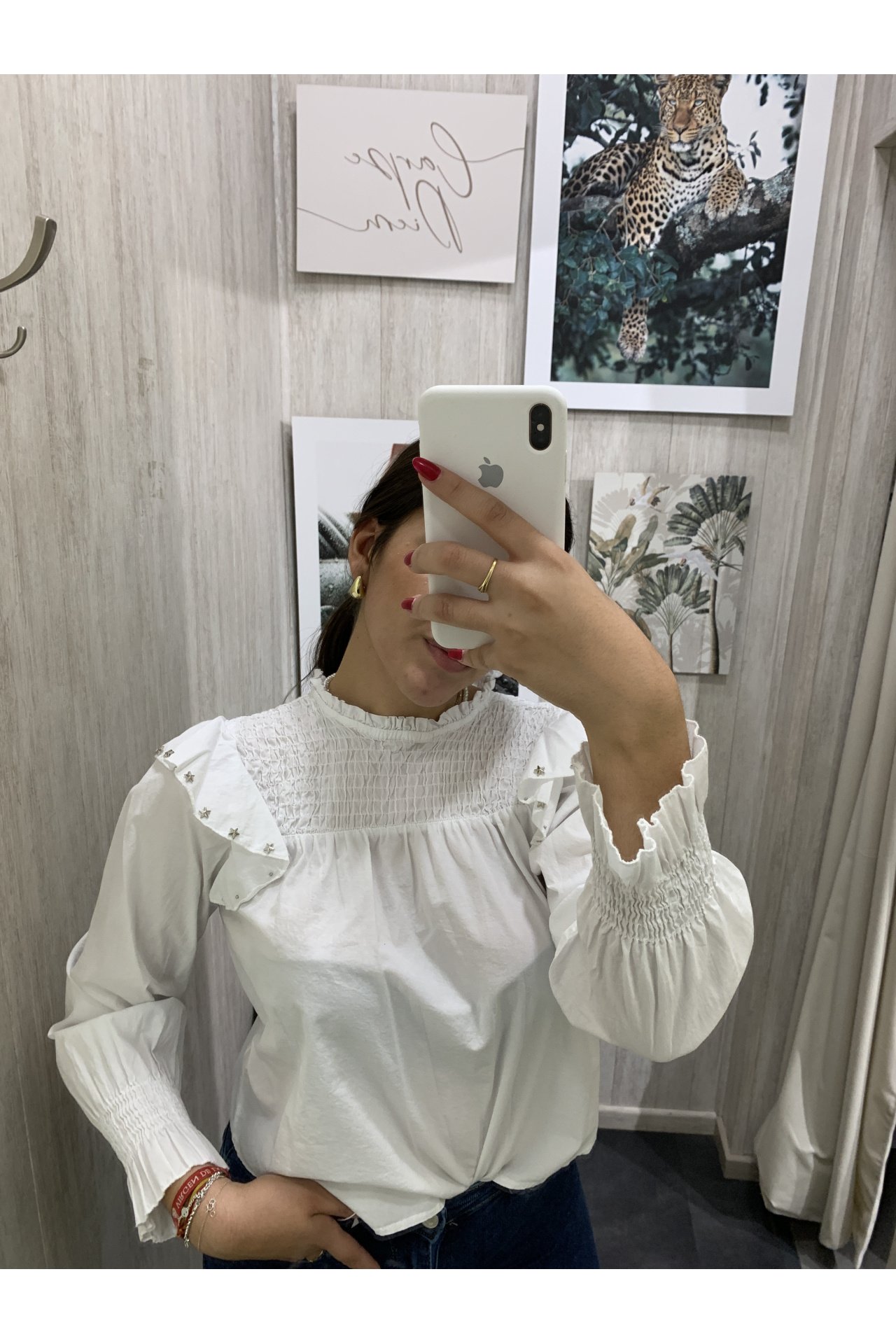 BLUSA NIDO DE ABEJA ESTRELLAS