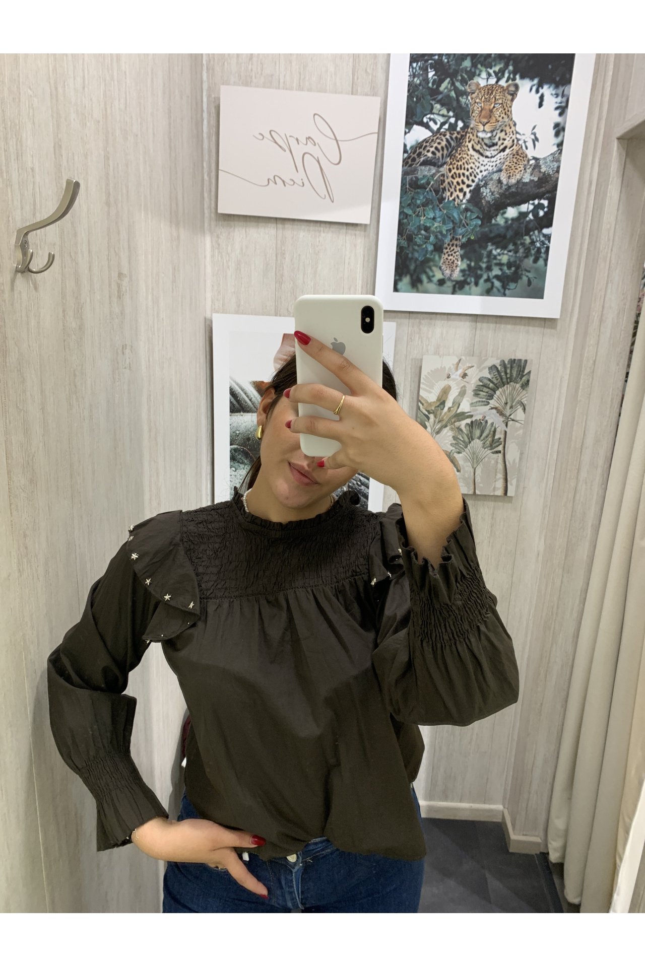 BLUSA NIDO DE ABEJA ESTRELLAS