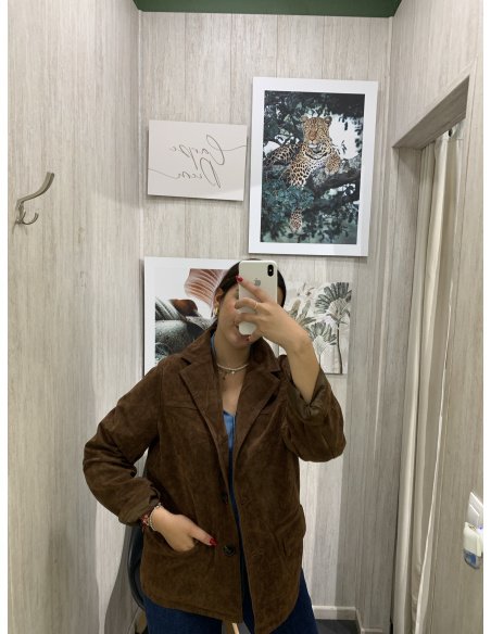 CAZADORA ANTE MARRÓN BOLSILLOS CAZADORA ANTE MARRÓN BOLSILLOS