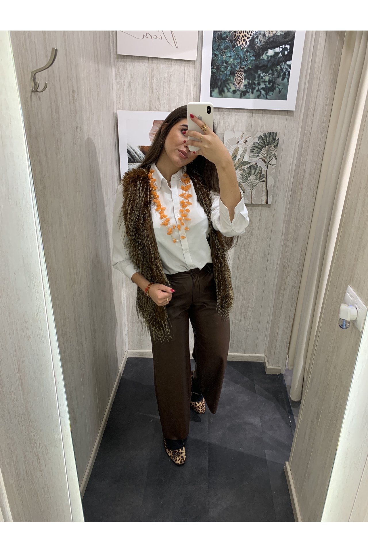 PANTALÓN WIDE LEG POLIPIEL BÁSICO