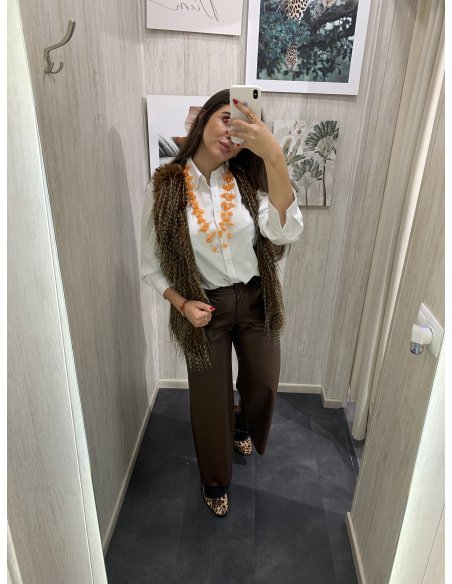 PANTALÓN WIDE LEG POLIPIEL BÁSICO