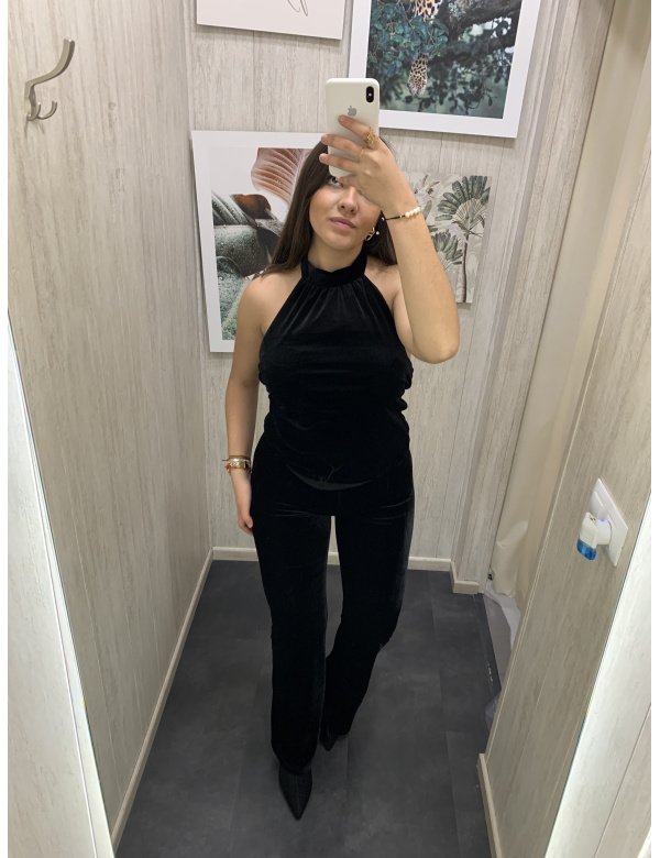 TOP HALTER TERCIOPELO