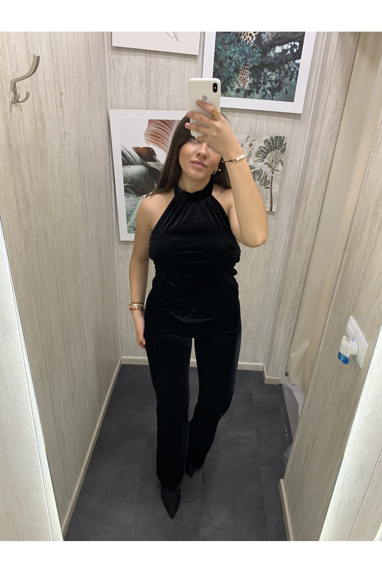 TOP HALTER TERCIOPELO