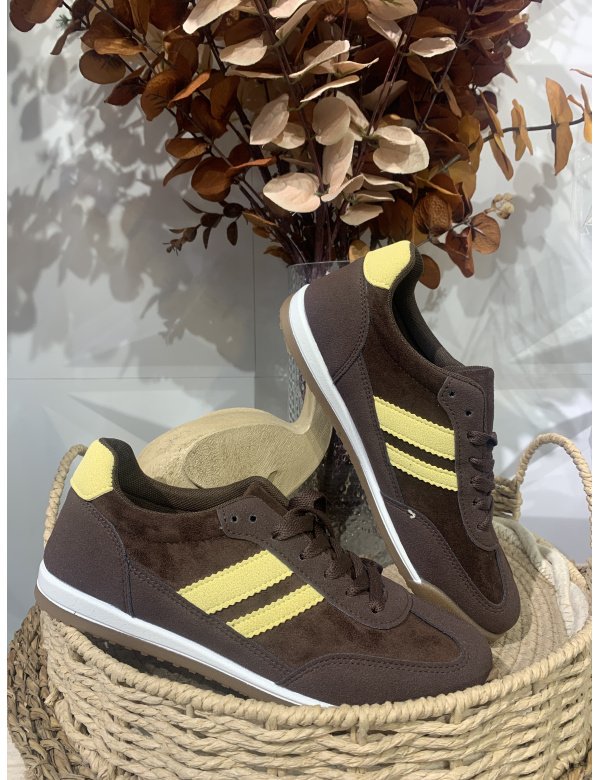 ZAPATILLA COMBI MARRÓN ANTE