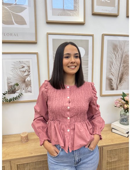 CAMISA NIDO DE ABEJA VOLANTE