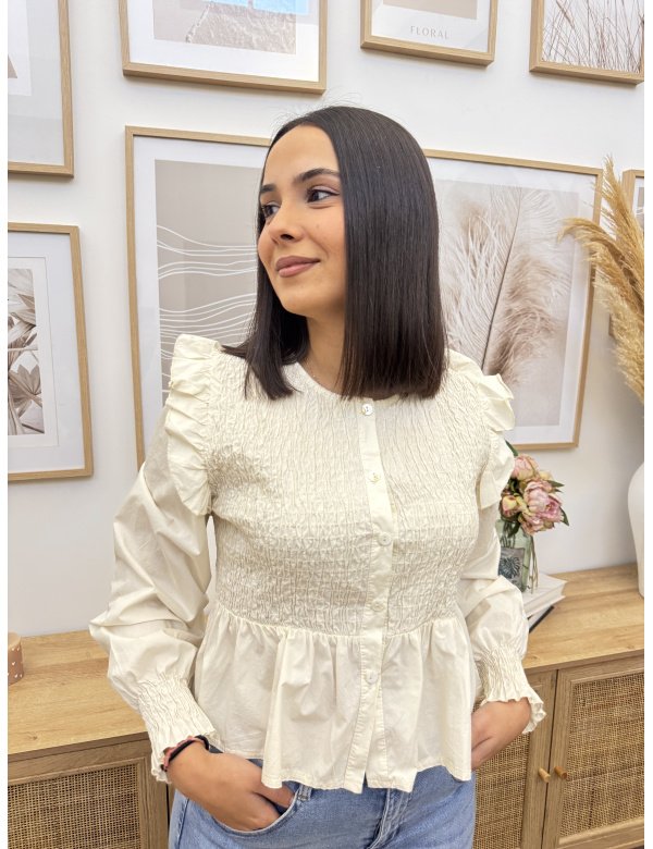 CAMISA NIDO DE ABEJA VOLANTE 2