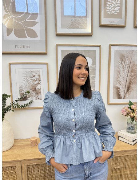 CAMISA NIDO DE ABEJA VOLANTE