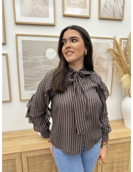 CAMISA RAYAS VOLANTES LAZO