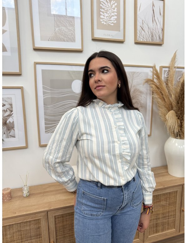 CAMISA RAYAS DOBLES AZUL