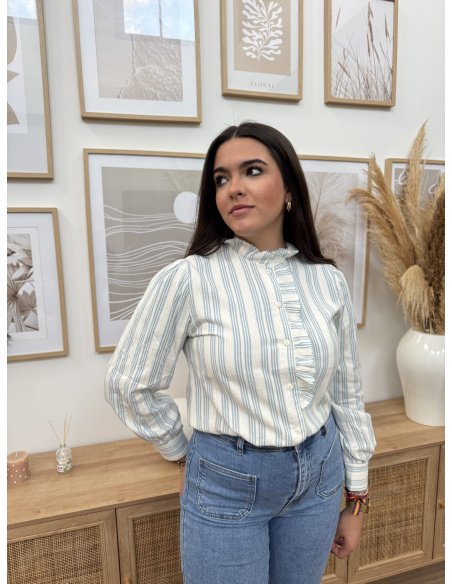 CAMISA RAYAS DOBLES AZUL