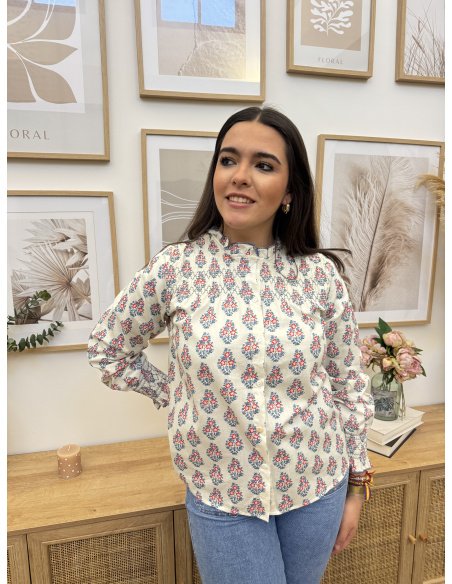 CAMISA FLORES NIDO ABEJA