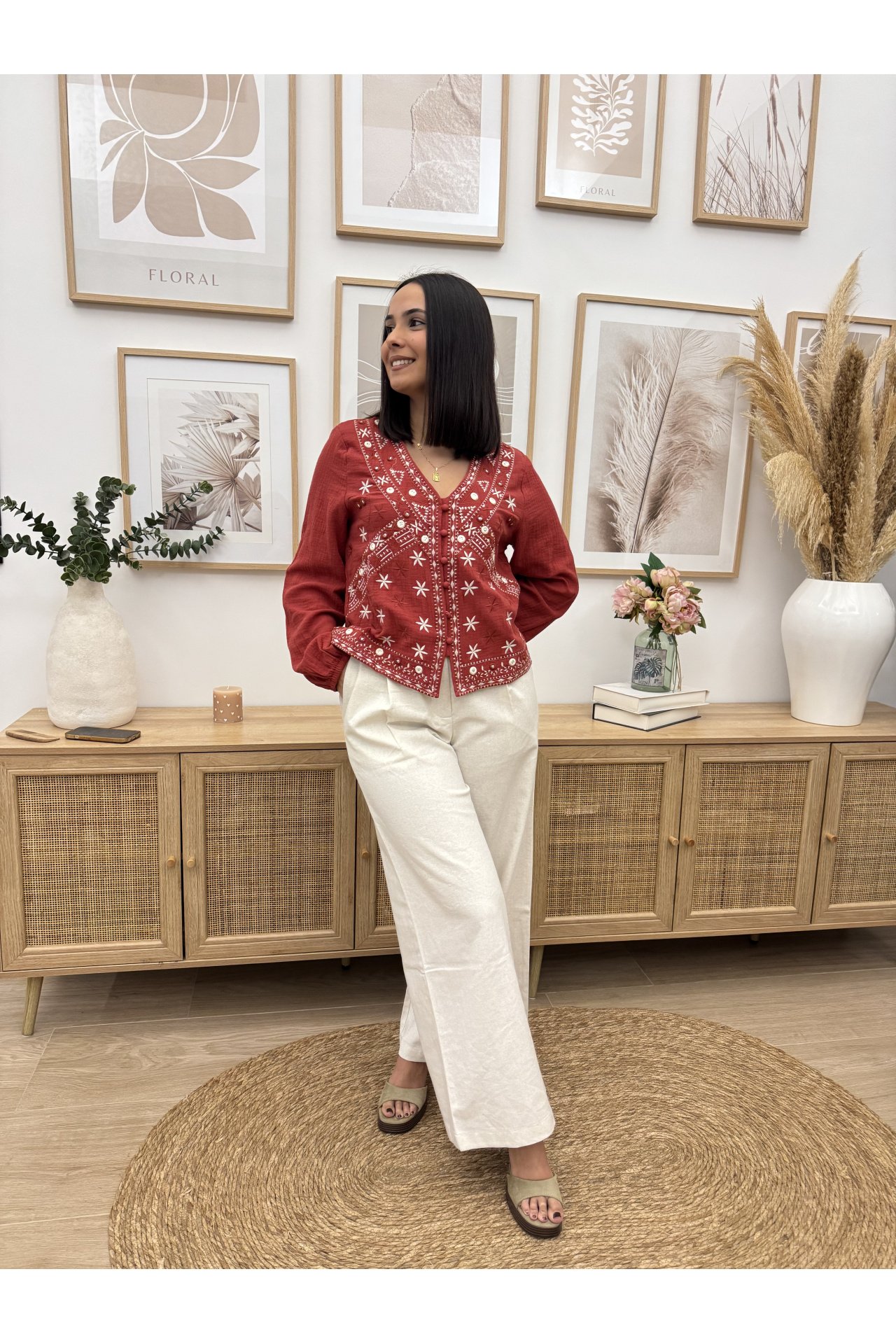 CAMISA BAMBULA BORDADA ESPEJITOS