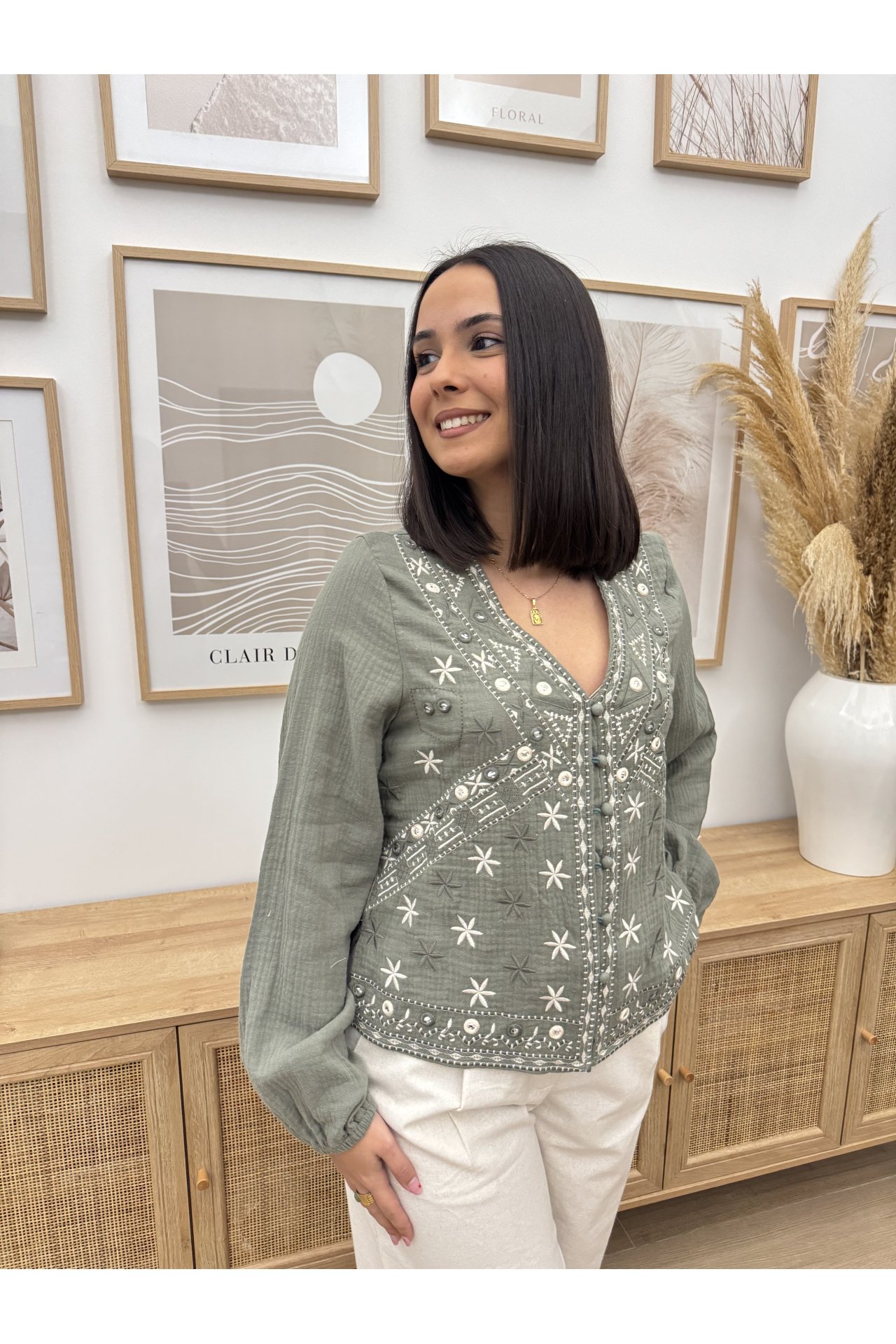 CAMISA BAMBULA BORDADA ESPEJITOS