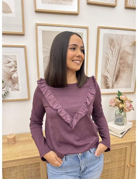 CAMISETA DETALLE VOLANTE