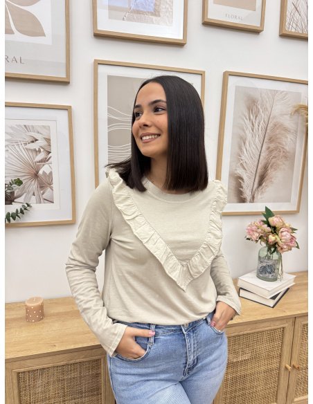 CAMISETA DETALLE VOLANTE