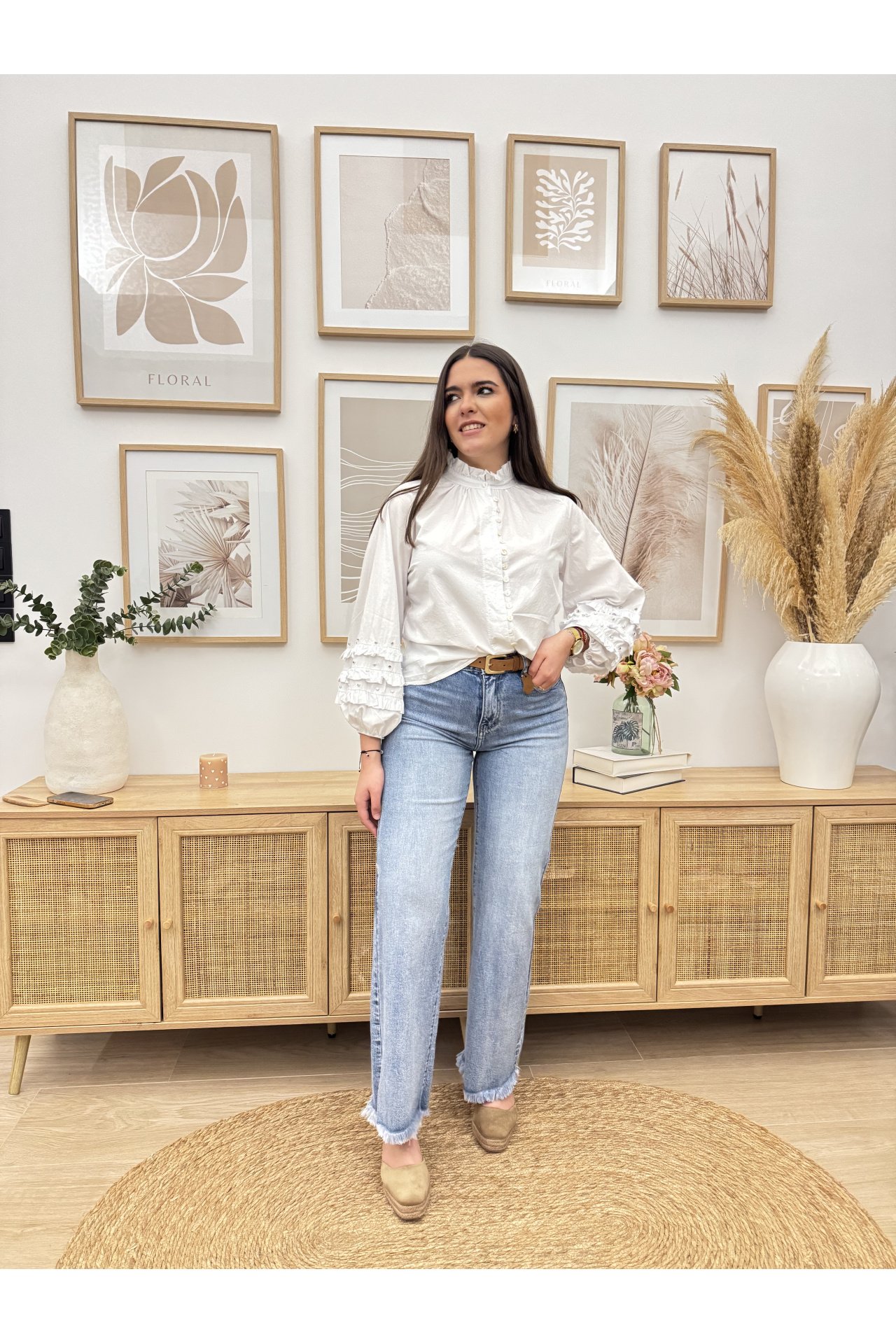 JEANS WIDE LEG DESFLECADO DENIM