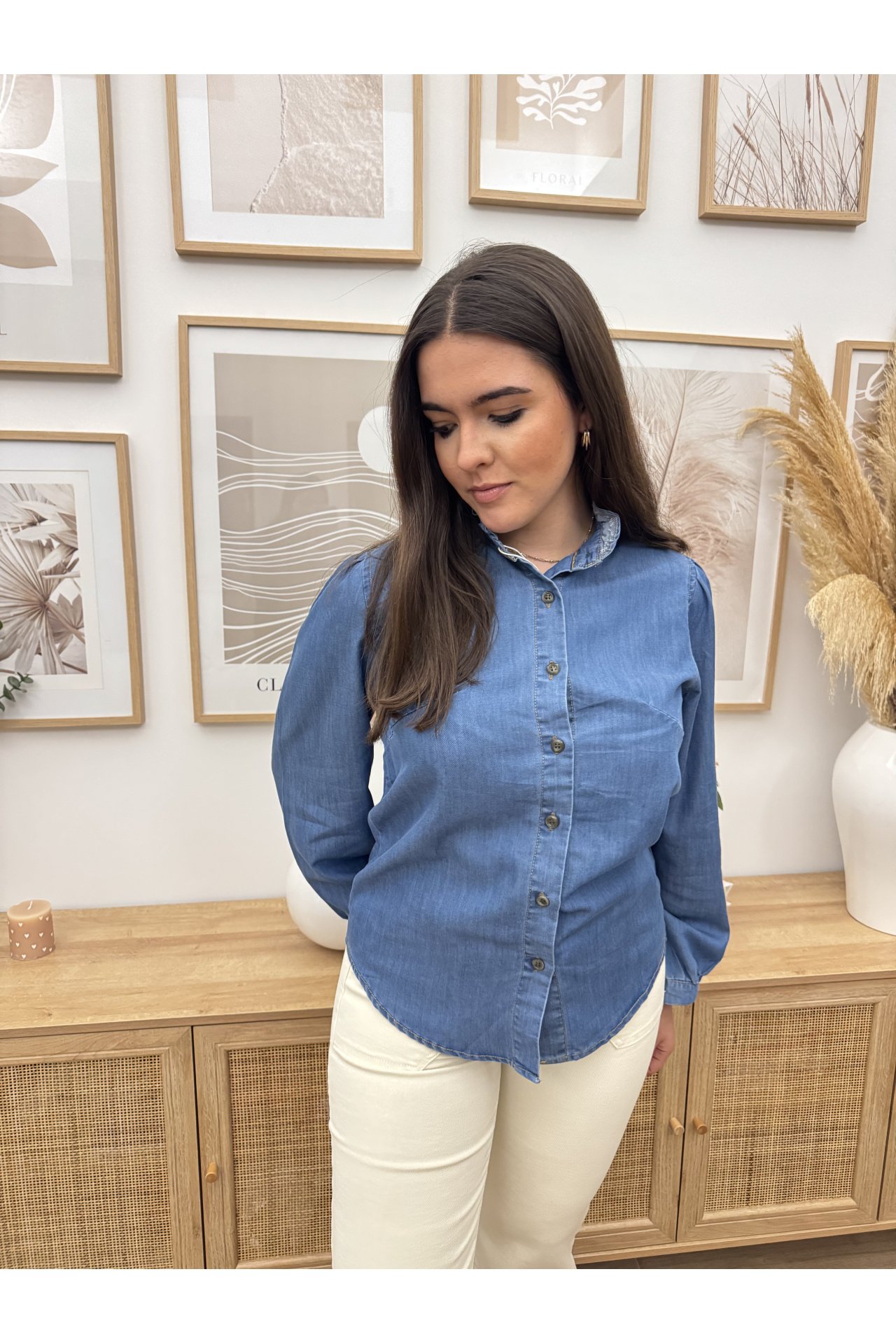 CAMISA DENIM VOLANTE