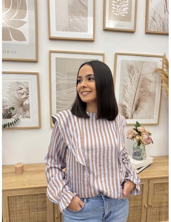 CAMISA RAYAS VOLANTE