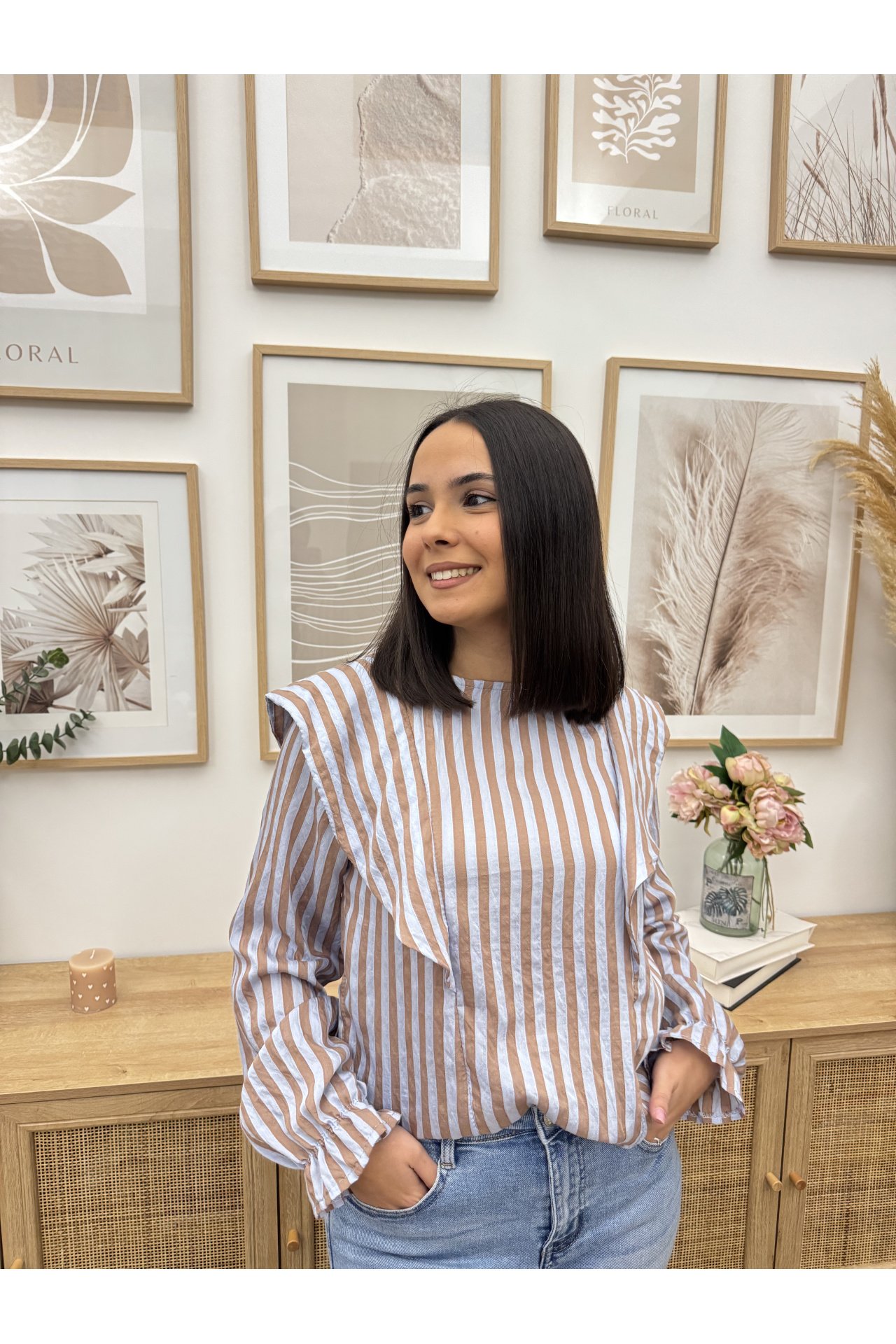 CAMISA RAYAS VOLANTE