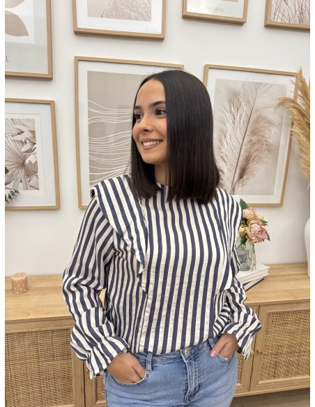 CAMISA RAYAS VOLANTE