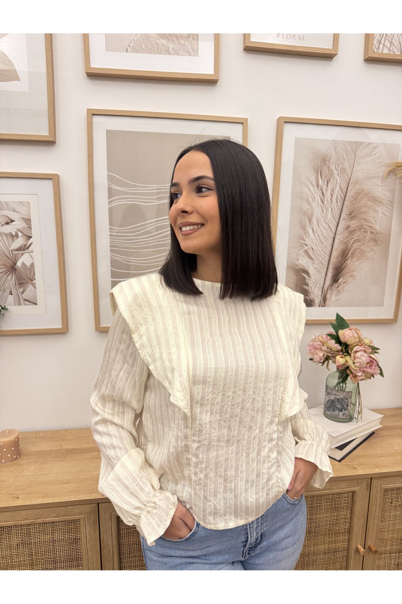 CAMISA RAYAS VOLANTE