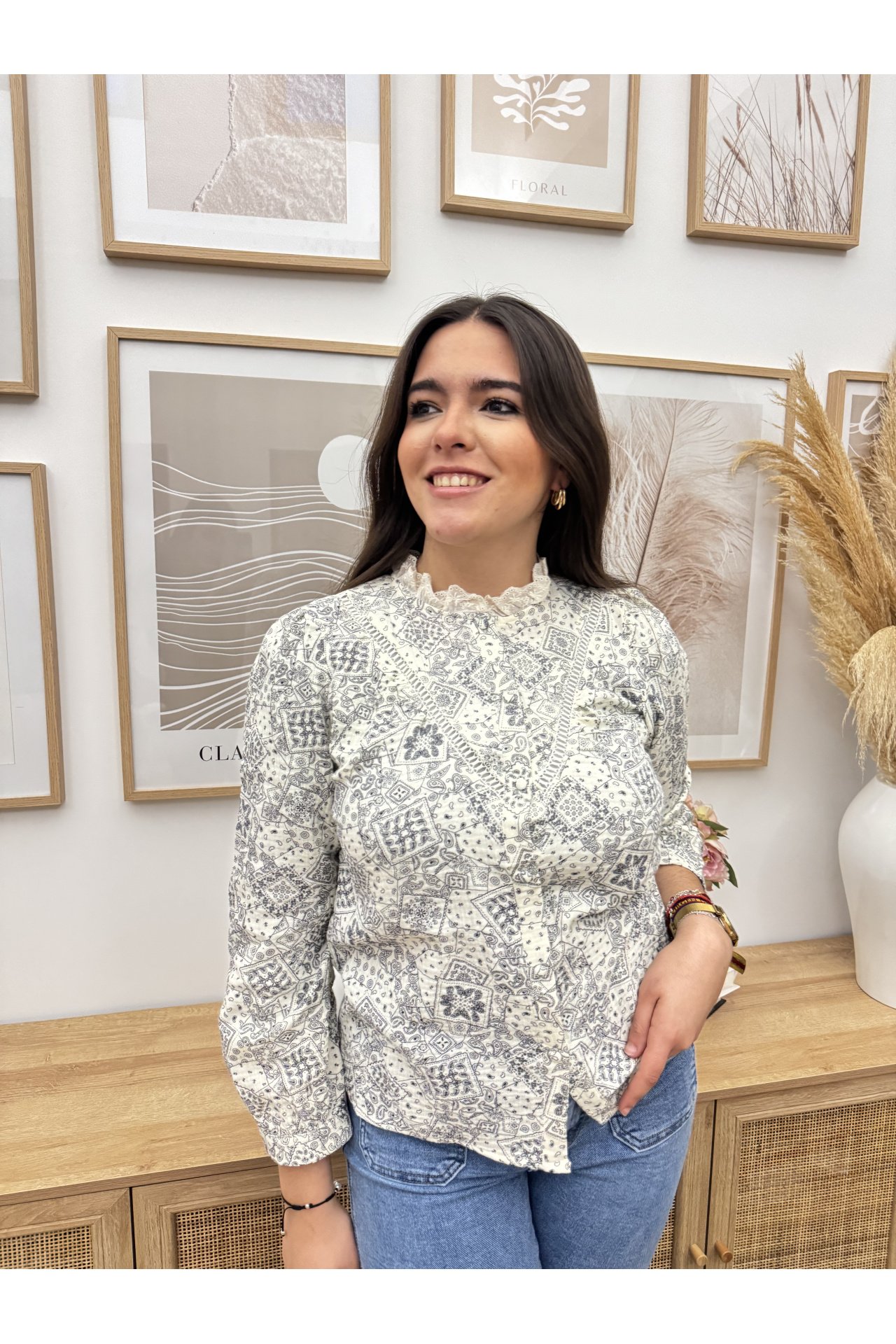 CAMISA CACHEMIR VOLANTE