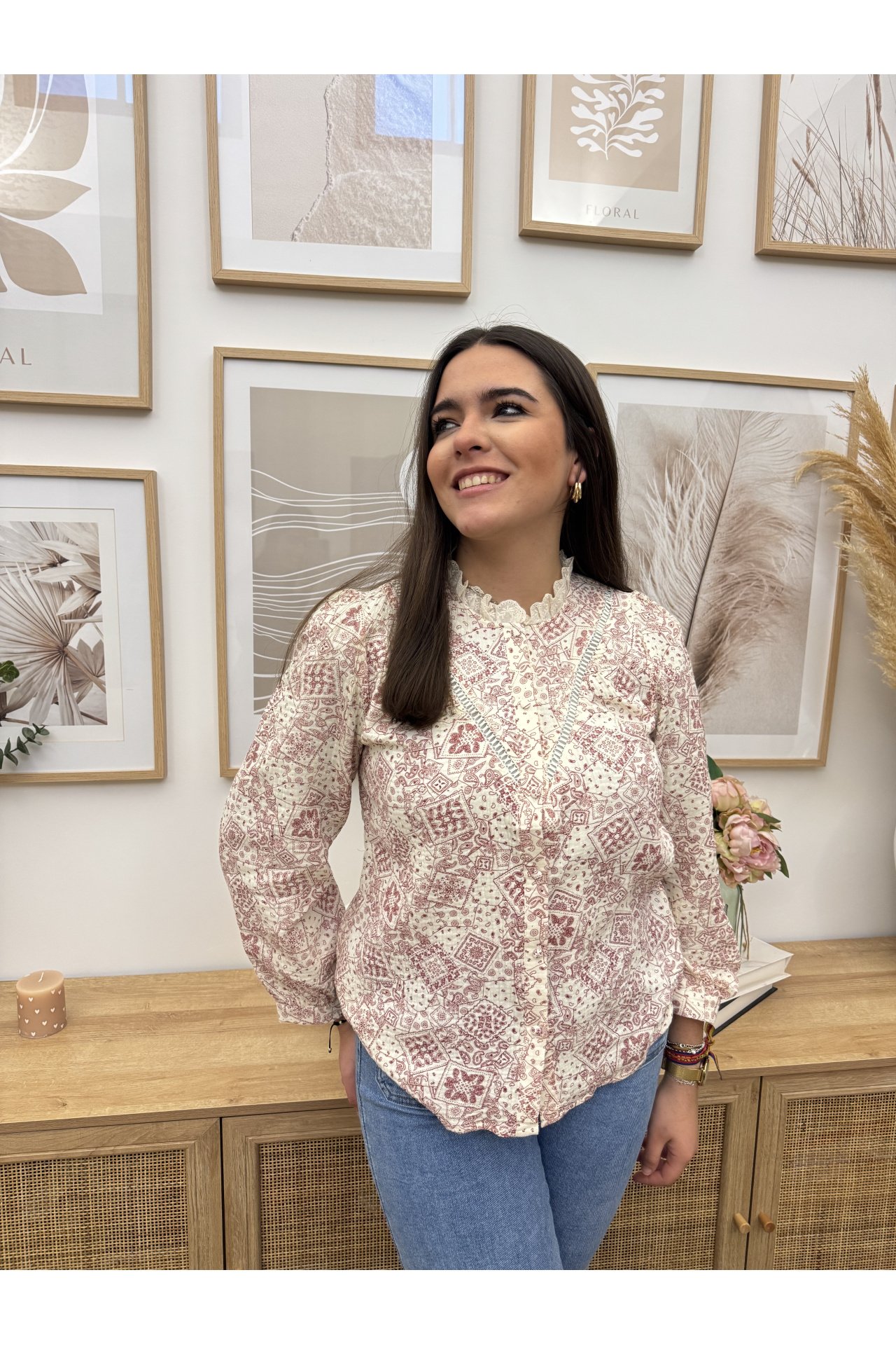 CAMISA CACHEMIR VOLANTE