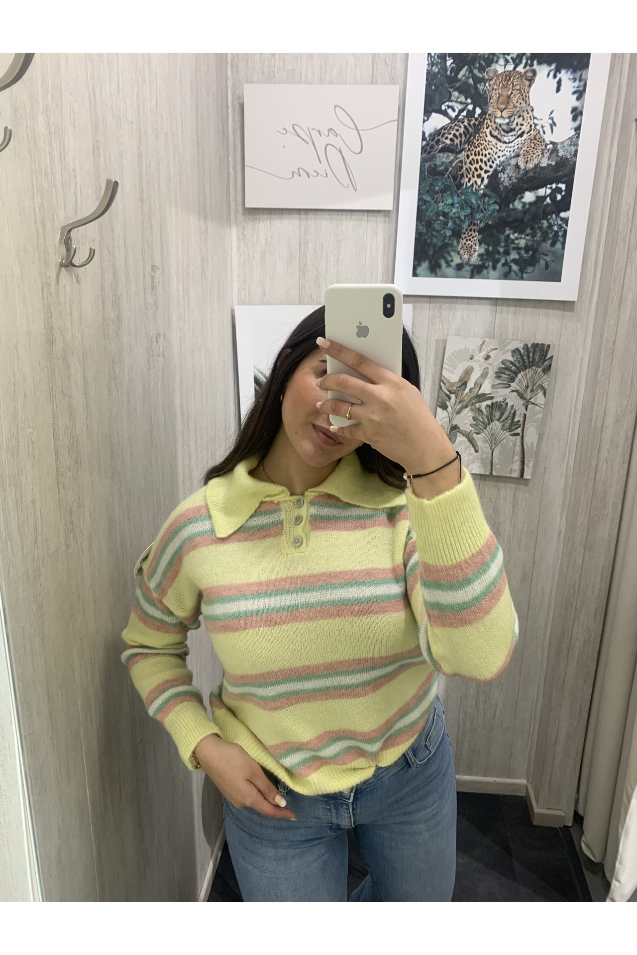 JERSEY POLO RAYAS COMBI PASTEL